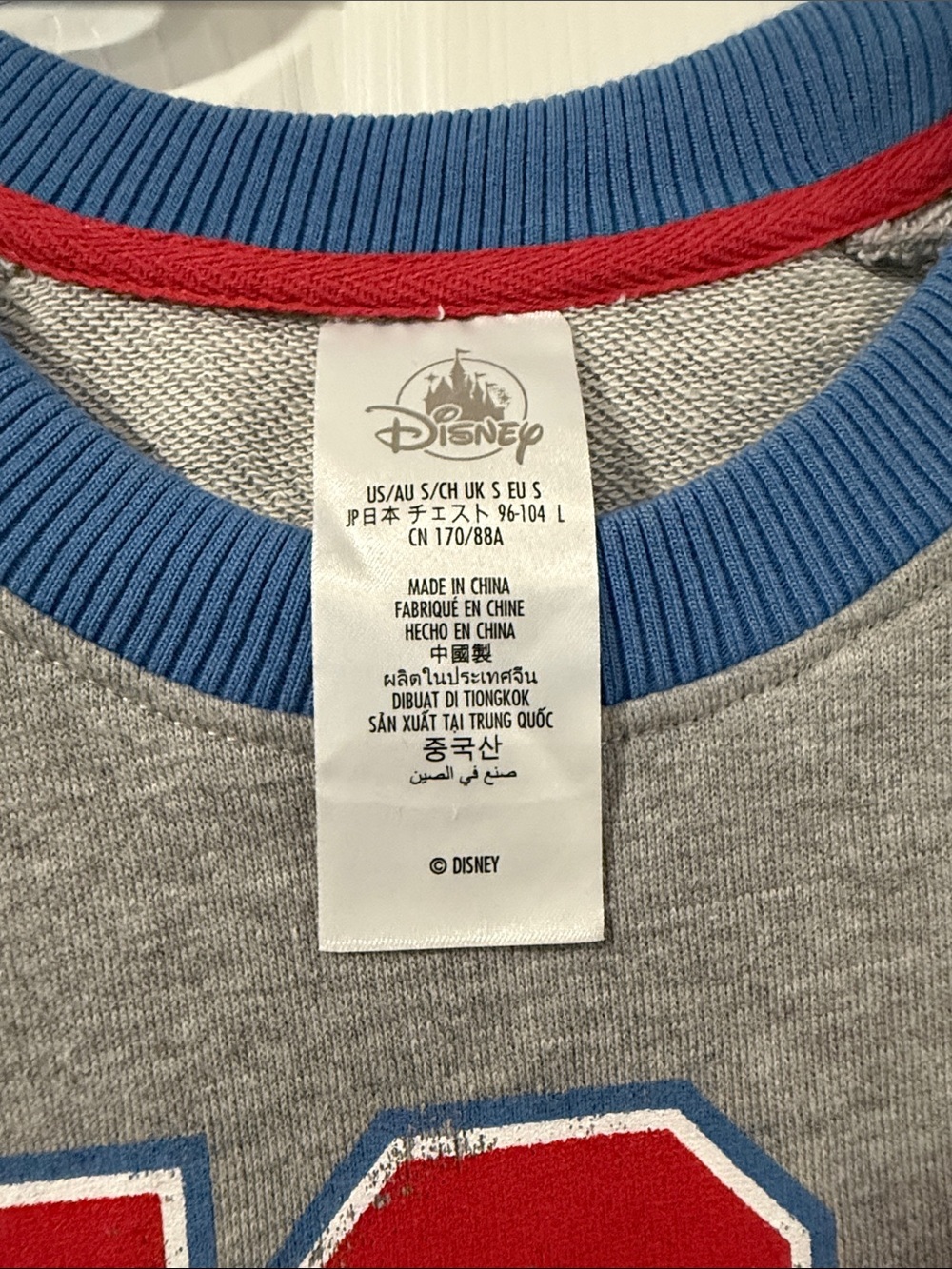 Walt Disney World USA Mickey Graphic Sweatshirt - Grey with Red & Blue retro - Picture 3 of 7